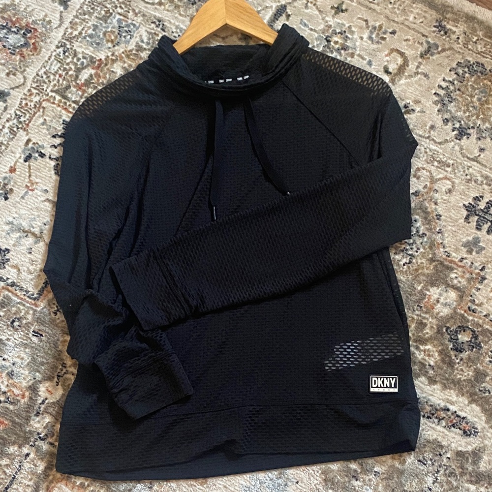 DKNY Black Textured Hoodie